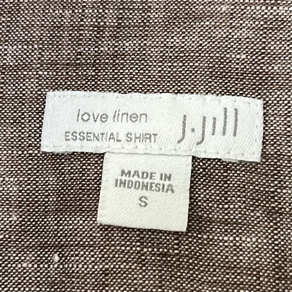 J Jill Love Linen Essential Shirt w Abalone Buttons w MEASUREMENTS! Sz Medium - Picture 2 of 14